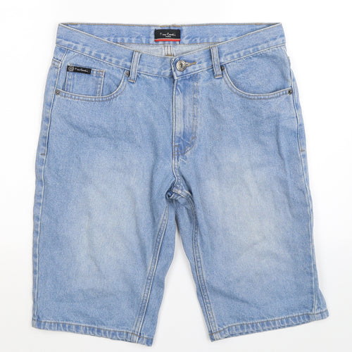Pierre Cardin Mens Blue  Denim Bermuda Shorts Size 32