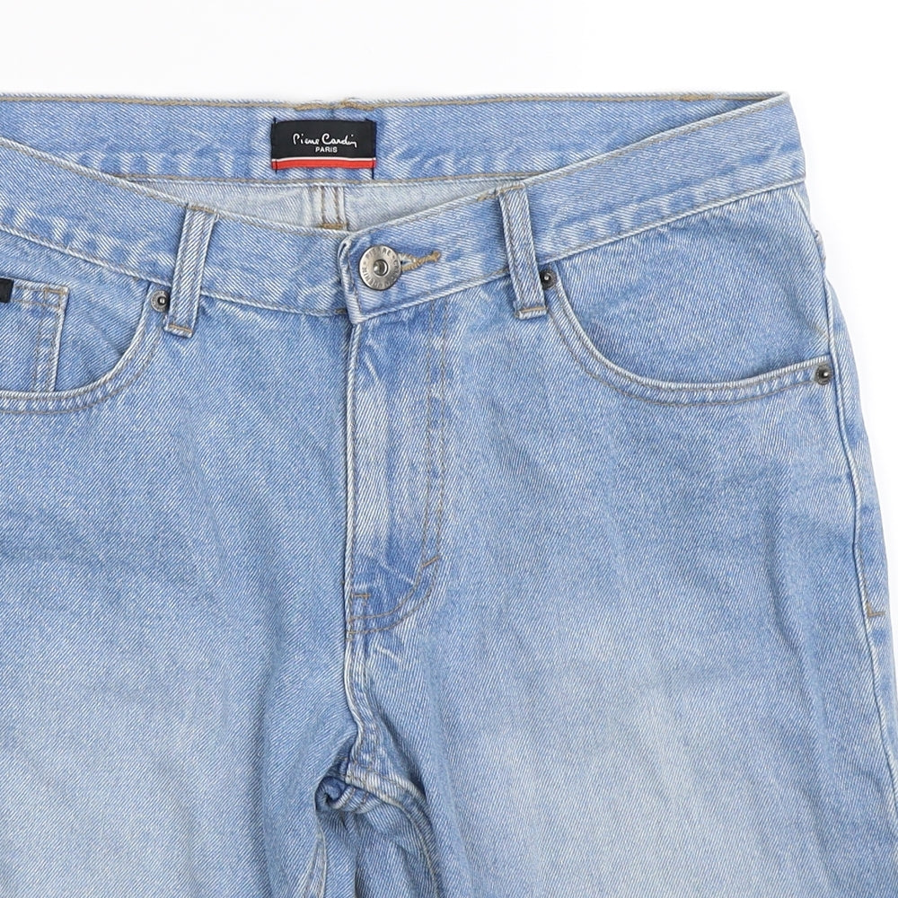 Pierre Cardin Mens Blue  Denim Bermuda Shorts Size 32