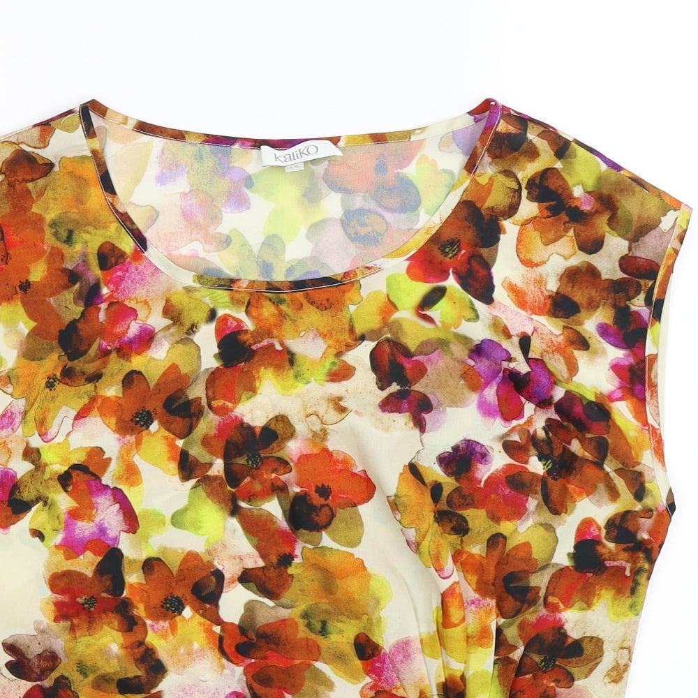 Kaliko Womens Multicoloured Floral  Basic Tank Size 14