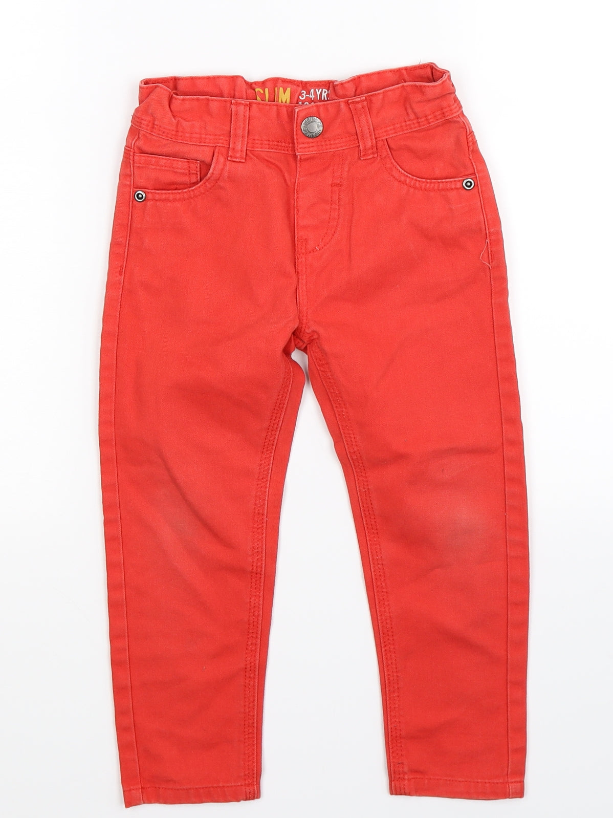 Denim Co Boys Red  Denim Straight Jeans Size 3-4 Years