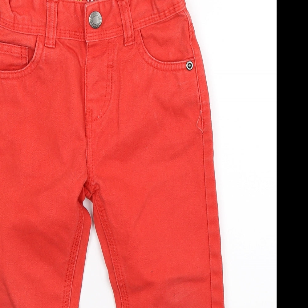 Denim Co Boys Red  Denim Straight Jeans Size 3-4 Years