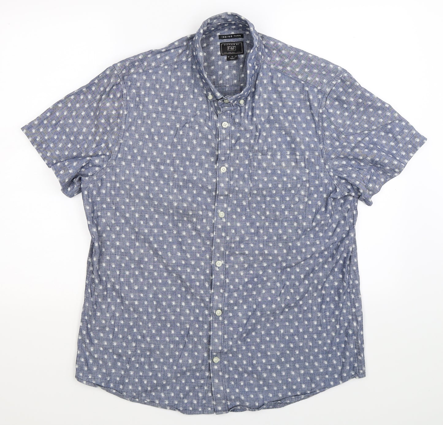 F&F Mens Blue    Button-Up Size L