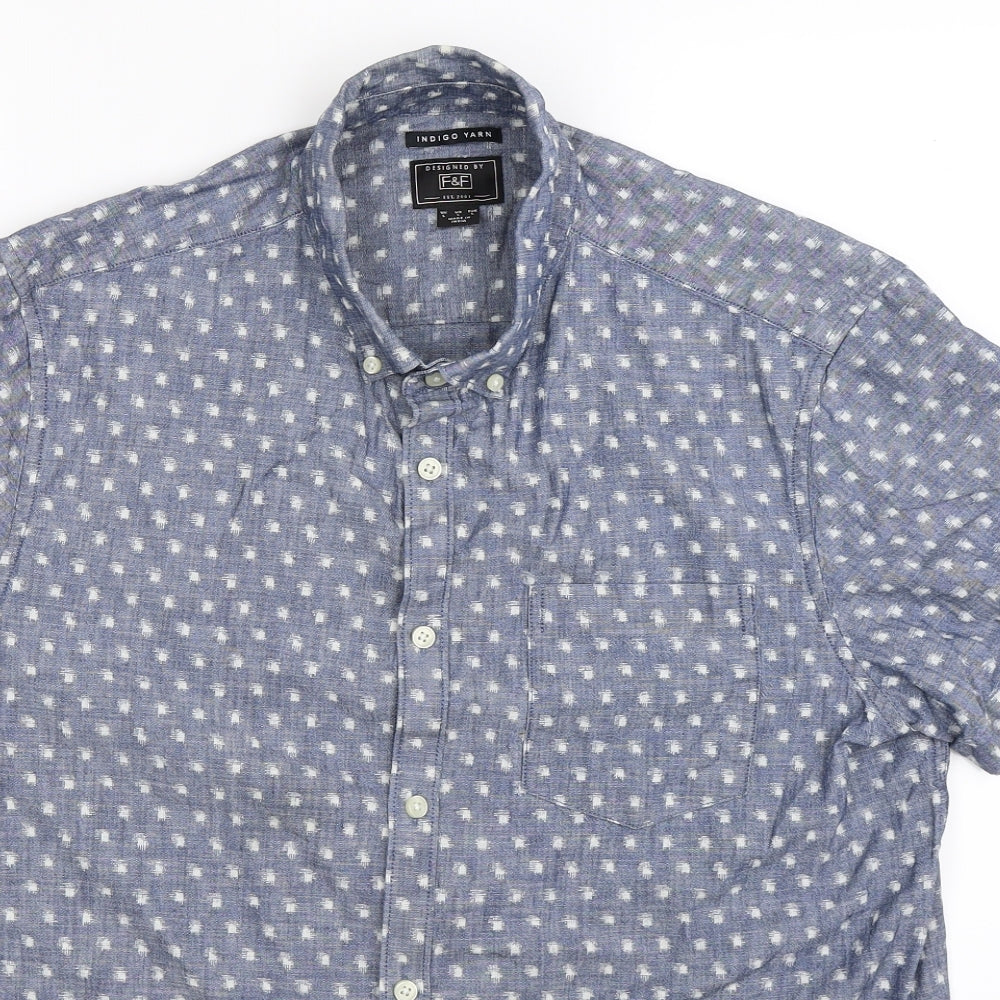 F&F Mens Blue    Button-Up Size L