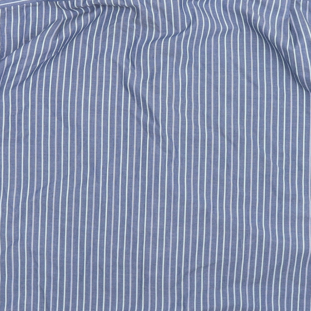 George Mens Blue Striped   Dress Shirt Size 18