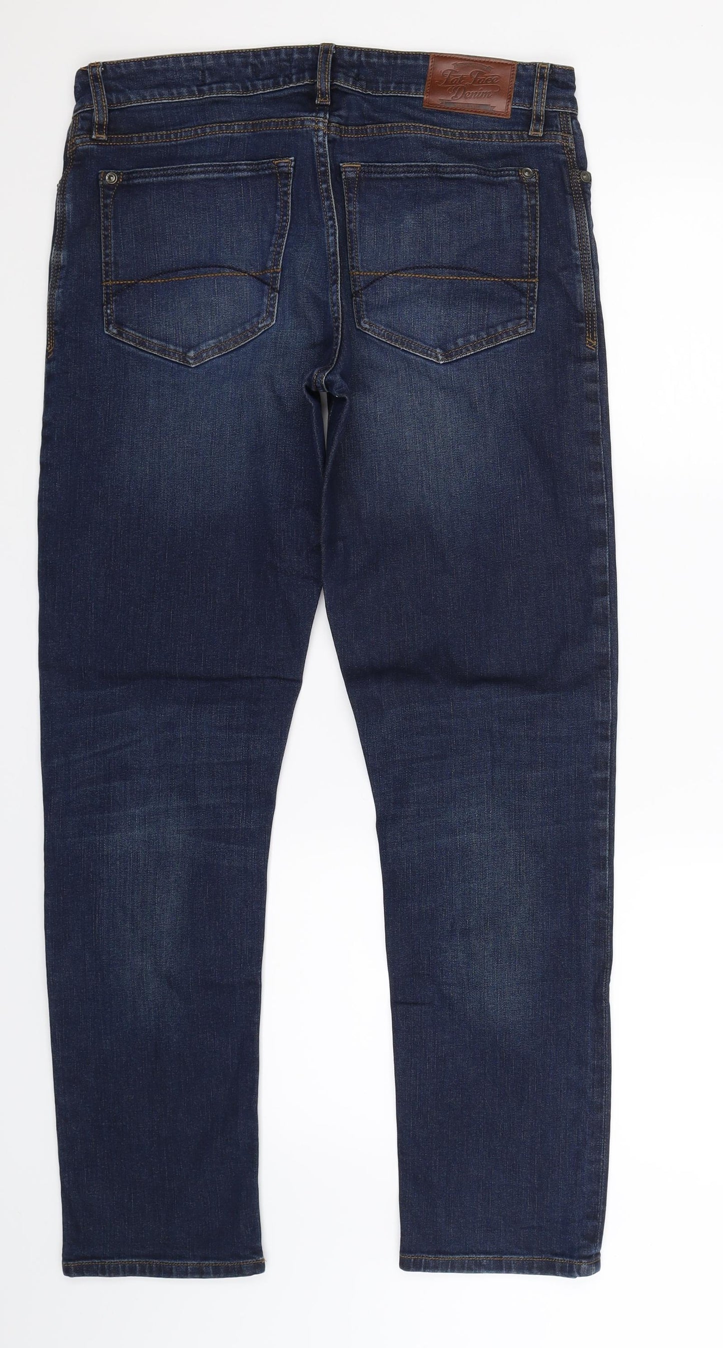 Fat Face Mens Blue  Denim Straight Jeans Size 32 L30 in