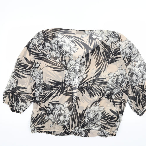 Wallis Womens Beige Floral  Basic Blouse Size XL