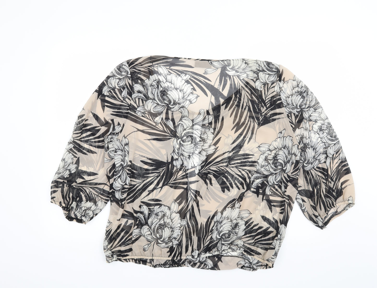 Wallis Womens Beige Floral  Basic Blouse Size XL