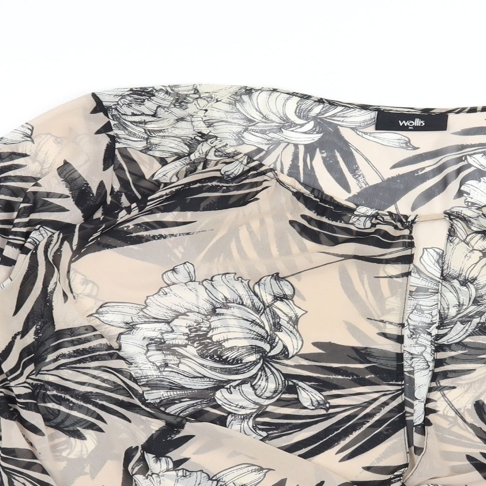 Wallis Womens Beige Floral  Basic Blouse Size XL