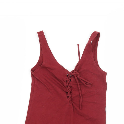 Topshop Womens Red   Basic T-Shirt Size 8