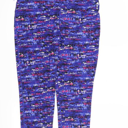 TU Womens Blue Geometric  Capri Leggings Size 14 L22 in