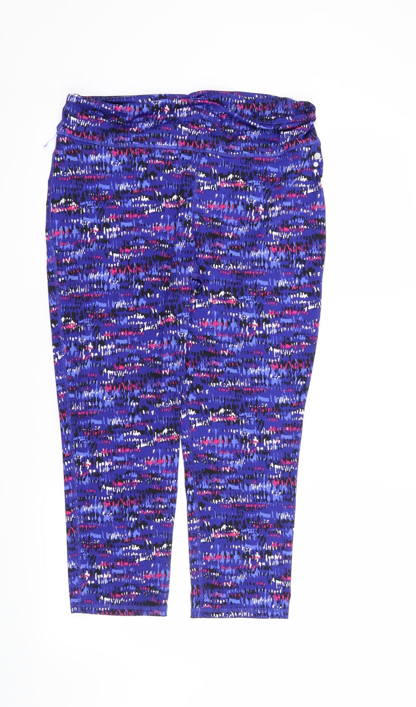 TU Womens Blue Geometric  Capri Leggings Size 14 L22 in