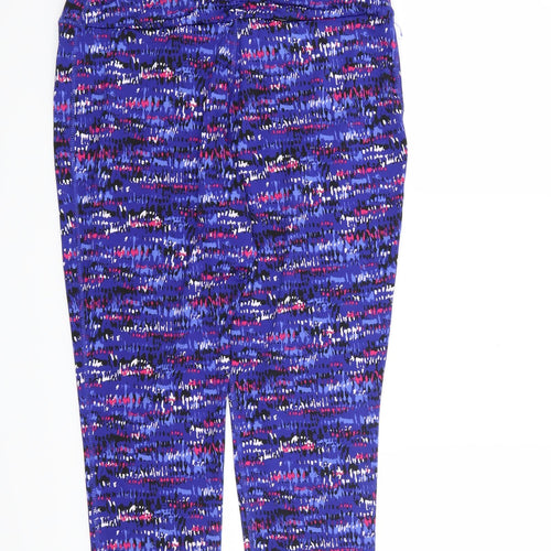 TU Womens Blue Geometric  Capri Leggings Size 14 L22 in