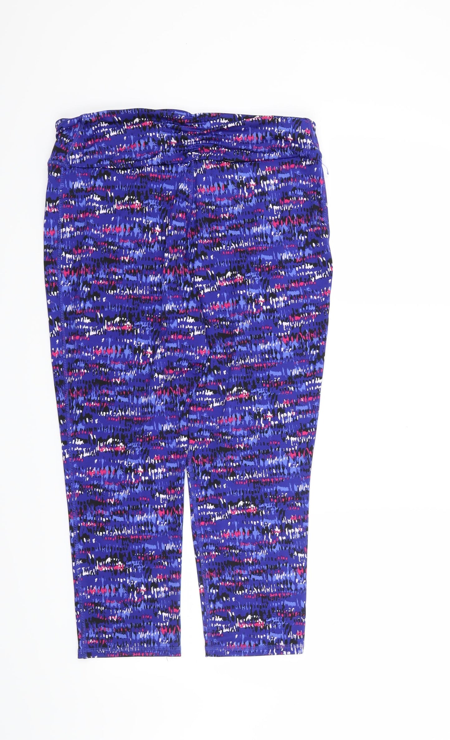 TU Womens Blue Geometric  Capri Leggings Size 14 L22 in