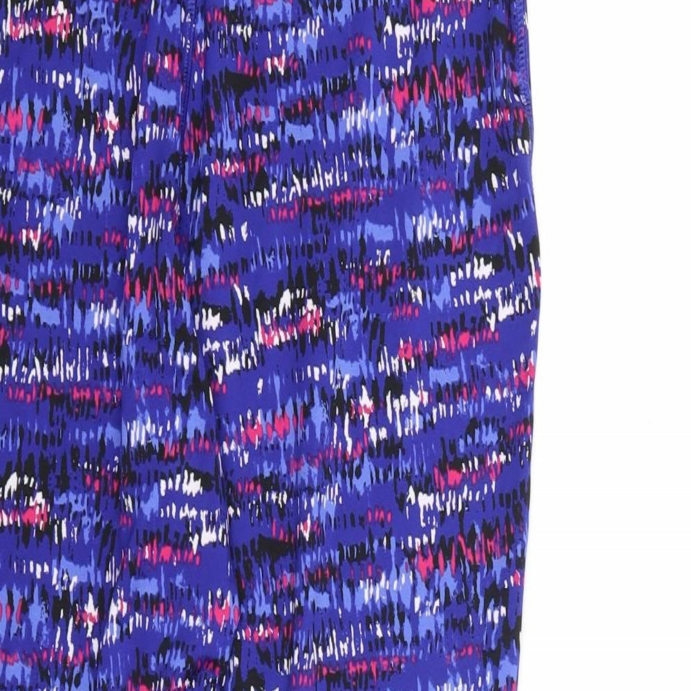TU Womens Blue Geometric  Capri Leggings Size 14 L22 in