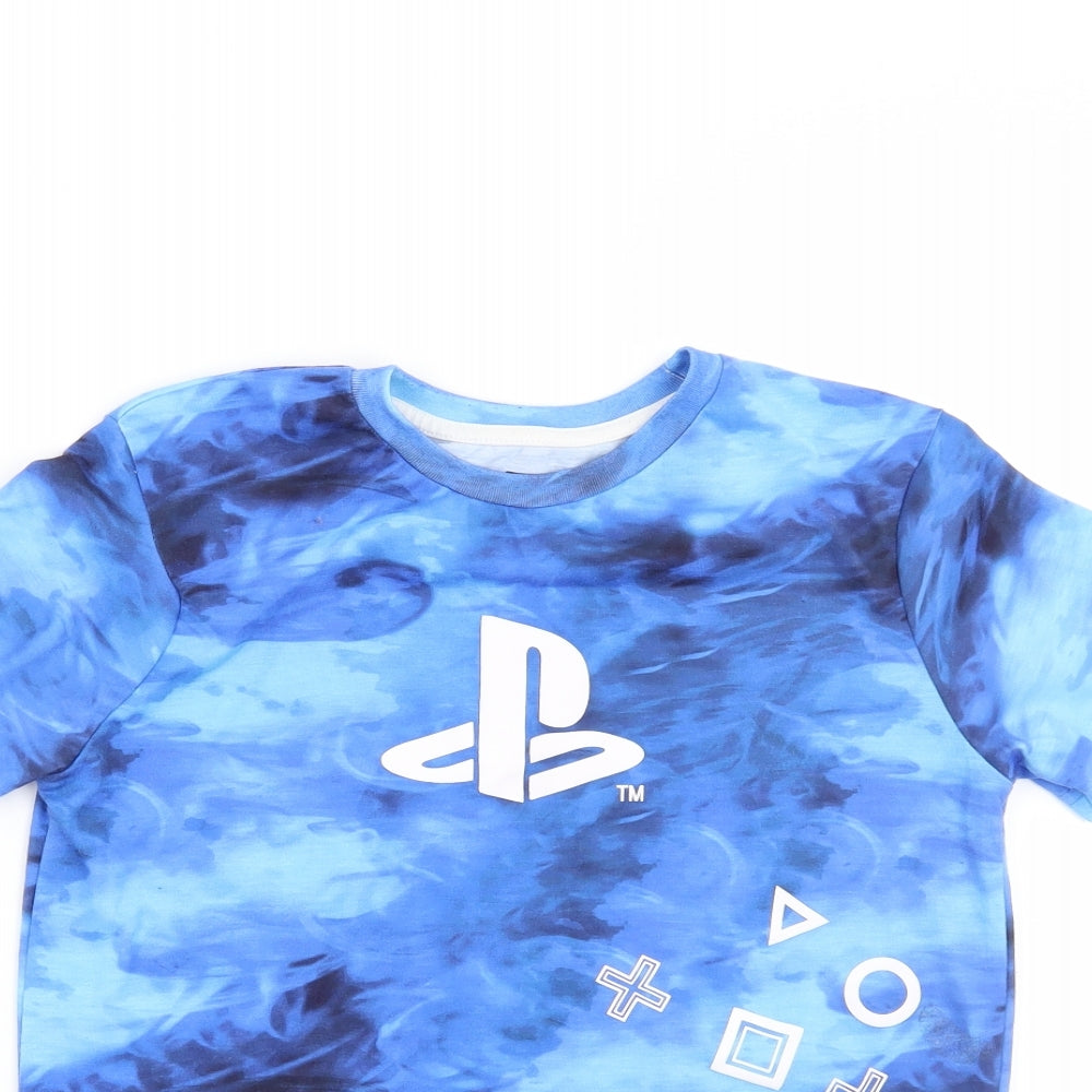 George Boys Blue   Basic T-Shirt Size 12-13 Years  - Playstation