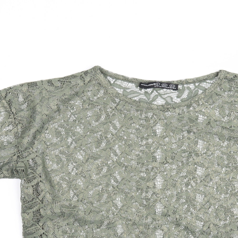 Atmosphere Womens Green Floral  Basic Blouse Size 8
