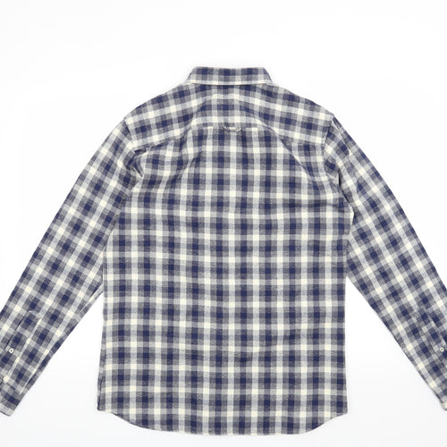 Selected Homme Mens Blue Check   Button-Up Size M