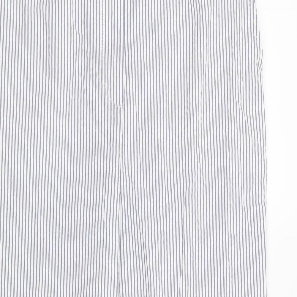 Per Una Womens Blue Striped  Trousers  Size 12 L26 in