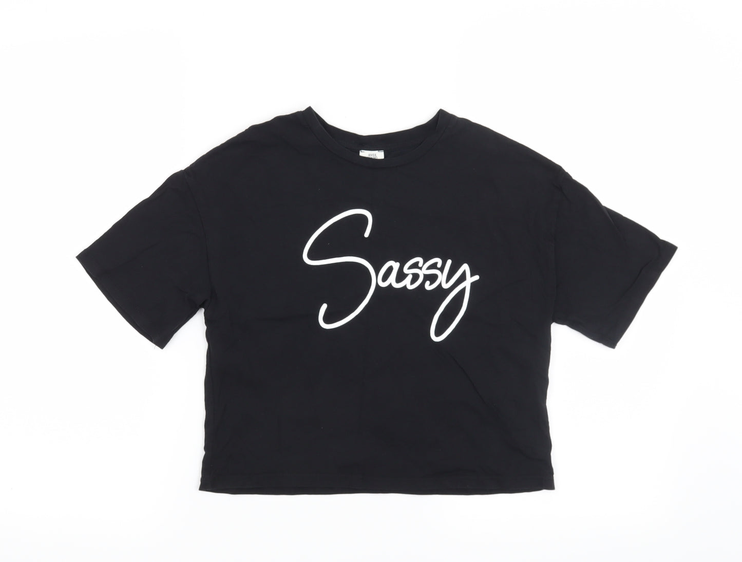 River Island Girls Black   Basic T-Shirt Size 9-10 Years  - Sassy