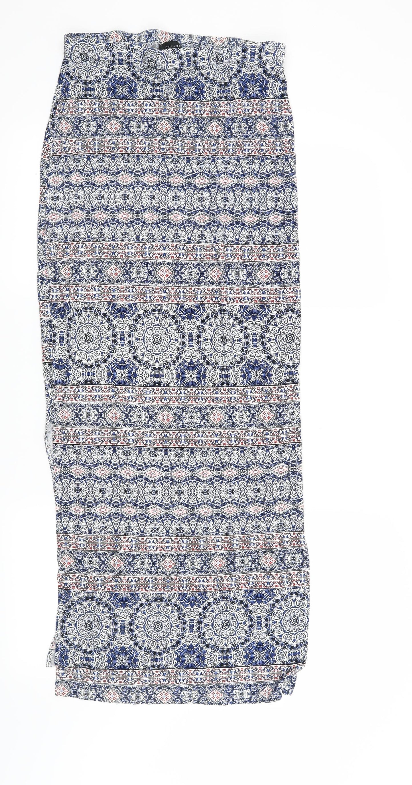 Atmosphere Womens Blue Geometric  Maxi Skirt Size 10