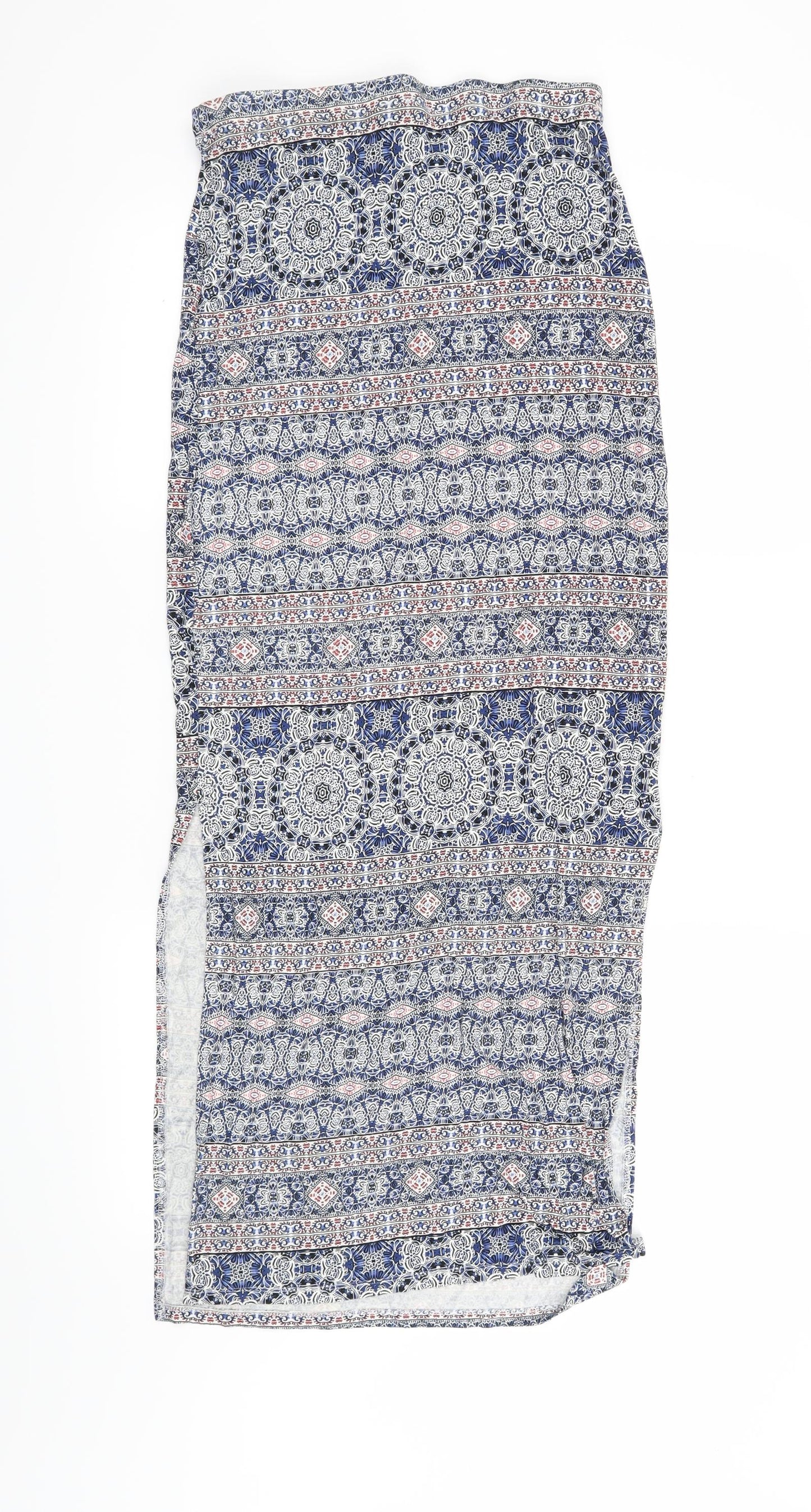 Atmosphere Womens Blue Geometric  Maxi Skirt Size 10