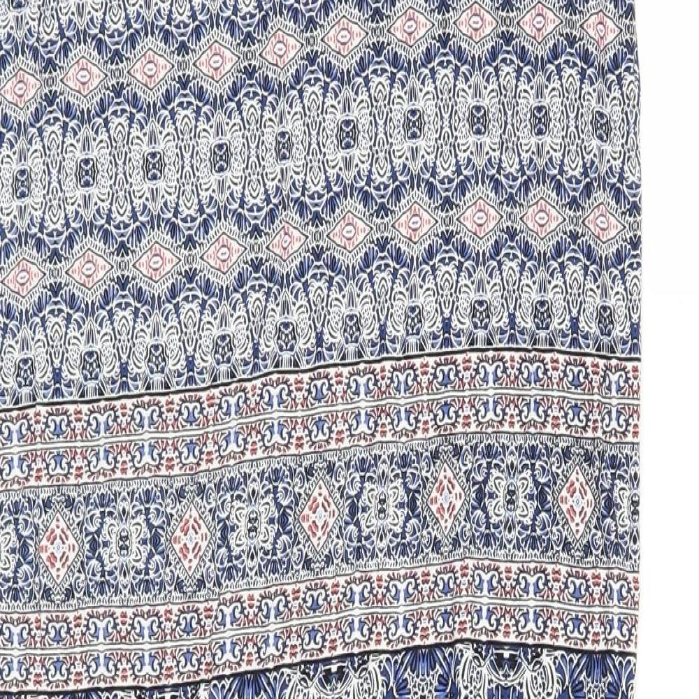 Atmosphere Womens Blue Geometric  Maxi Skirt Size 10