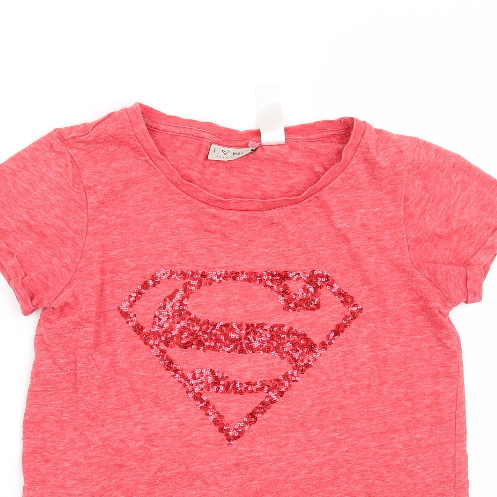 NEXT Girls Red   Pullover T-Shirt Size 10 Years  - TM & DC Comics Supergirl