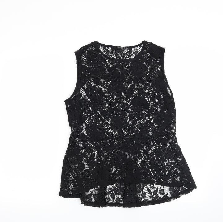 Atmosphere Womens Black Floral  Basic Blouse Size 12