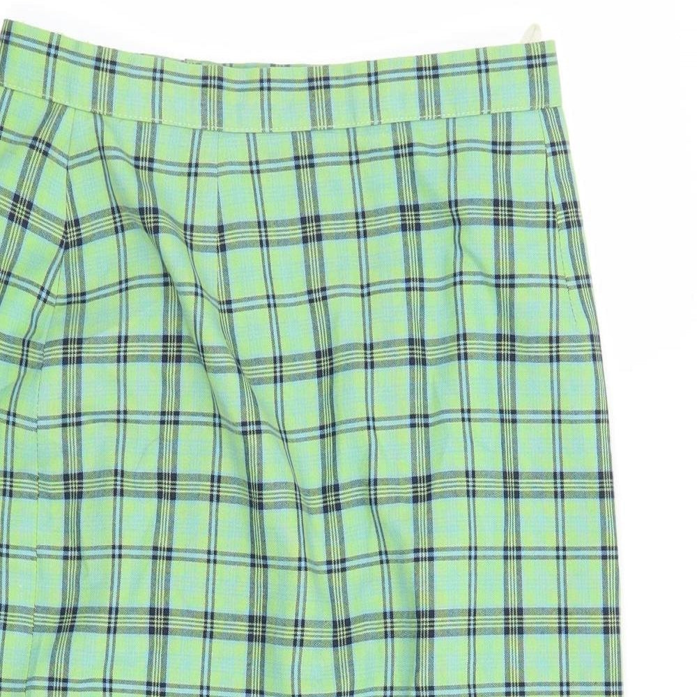 Berkertex Womens Green Check  Straight & Pencil Skirt Size 14
