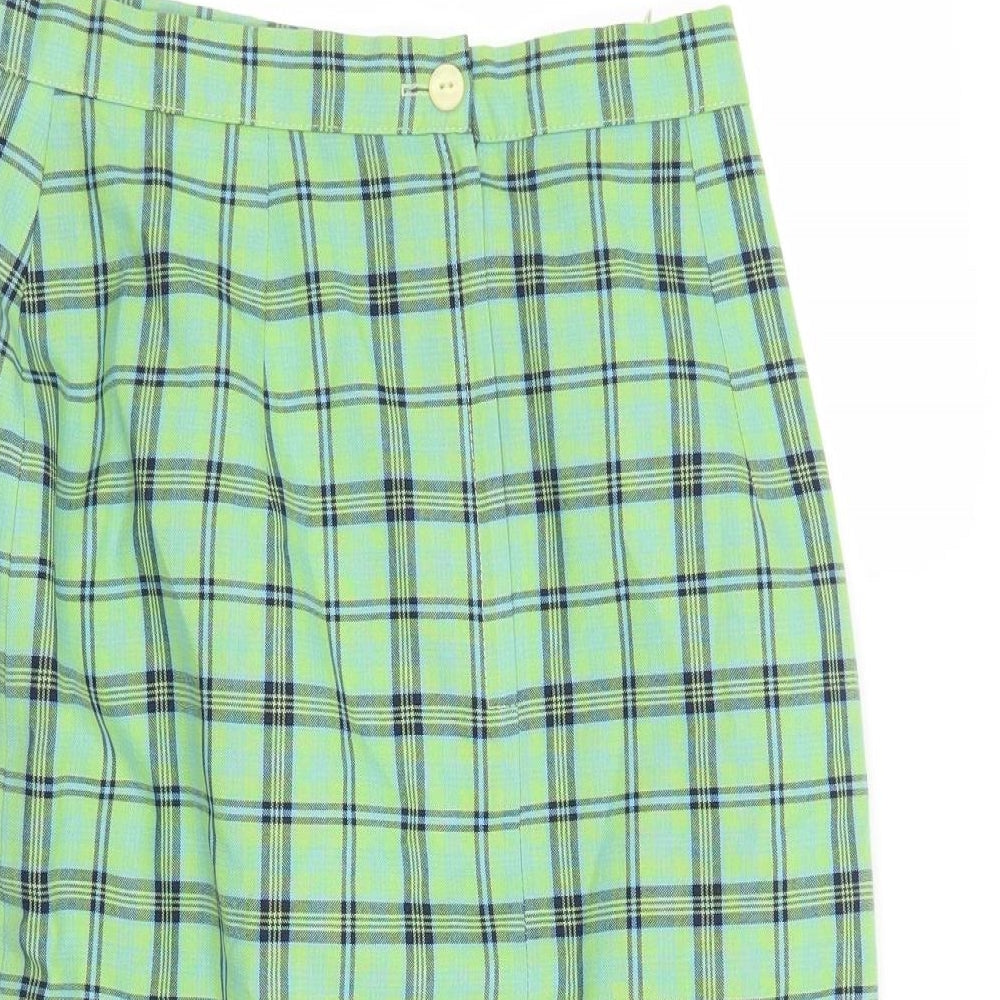 Berkertex Womens Green Check  Straight & Pencil Skirt Size 14