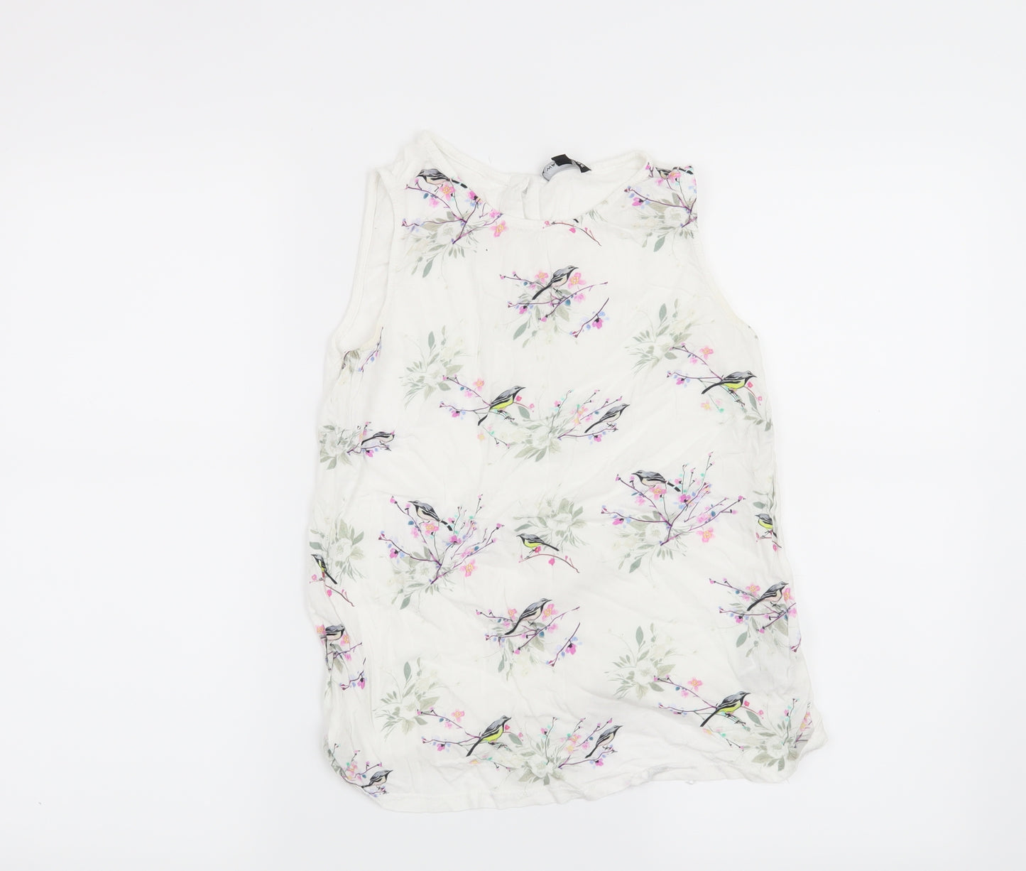 Warehouse Womens White   Basic Blouse Size 6  - Birds
