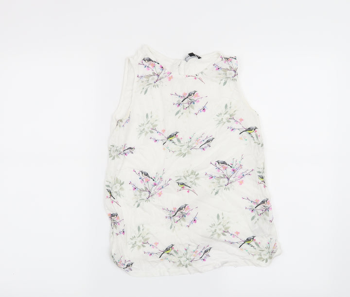 Warehouse Womens White   Basic Blouse Size 6  - Birds