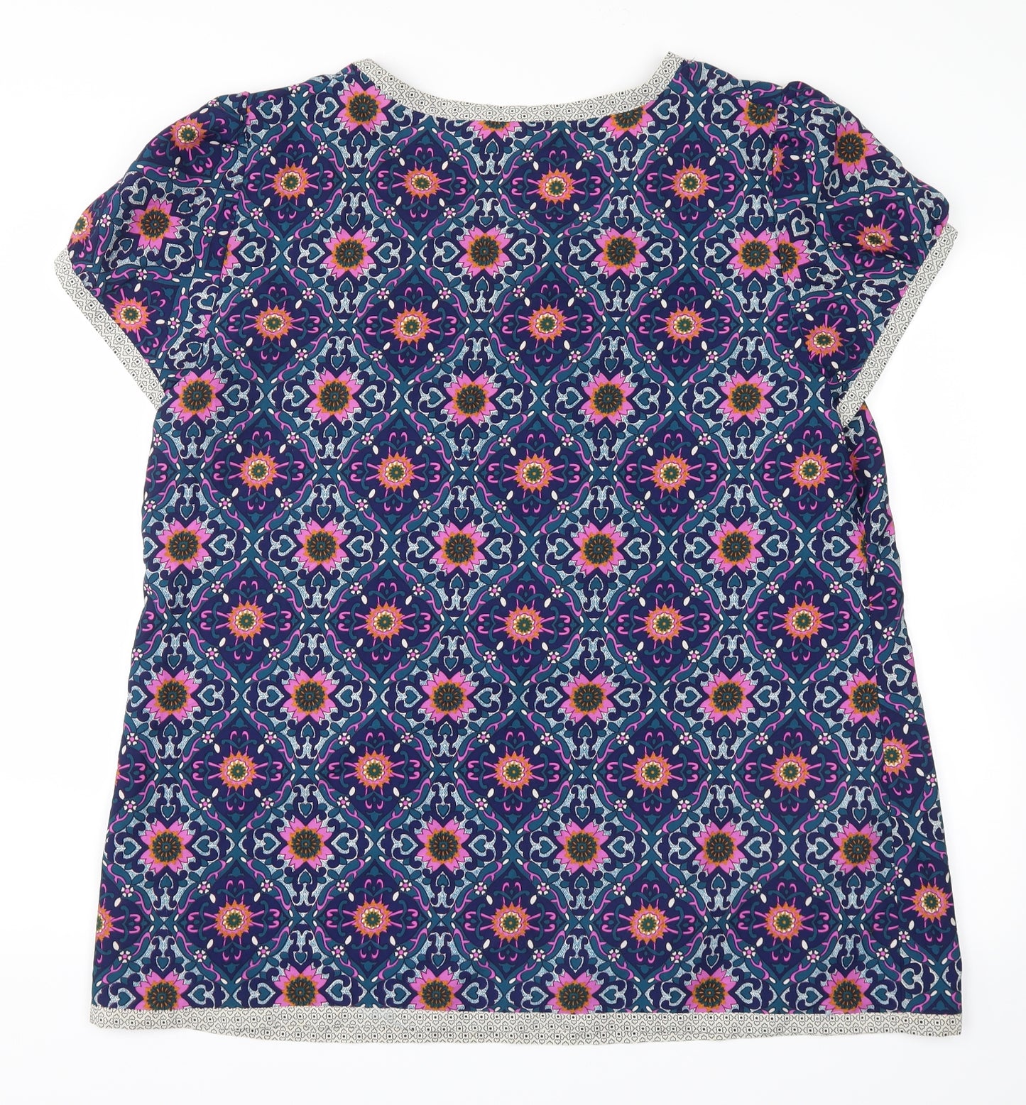 Debenhams Womens Blue Floral  Basic Blouse Size 18