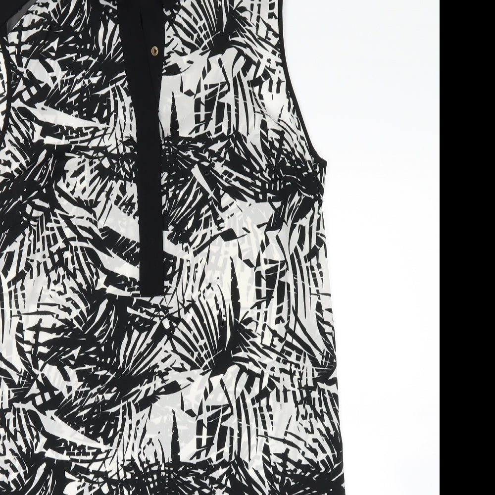 George Womens Black Floral  Tank Dress  Size 14
