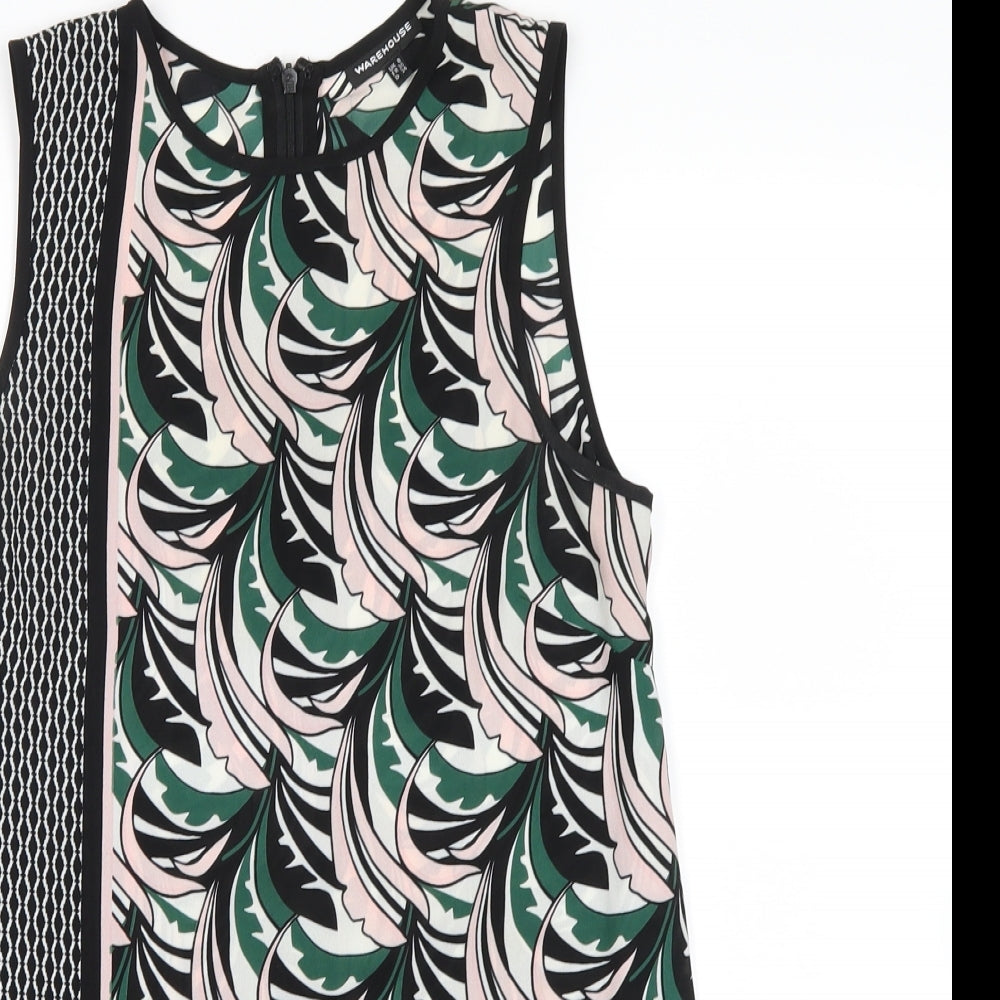 Warehouse Womens Pink Floral  Basic Tank Size 8