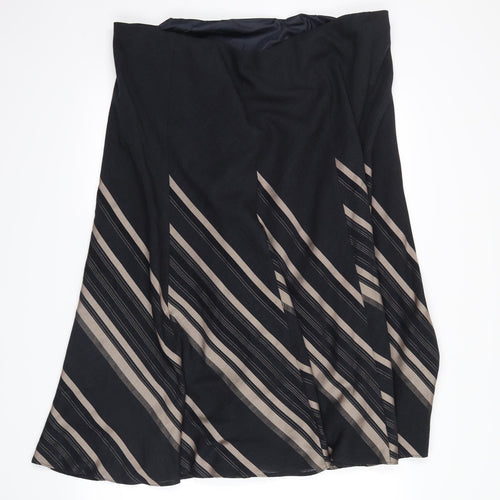 marks and sencer Womens Black Striped  Maxi Skirt Size 22