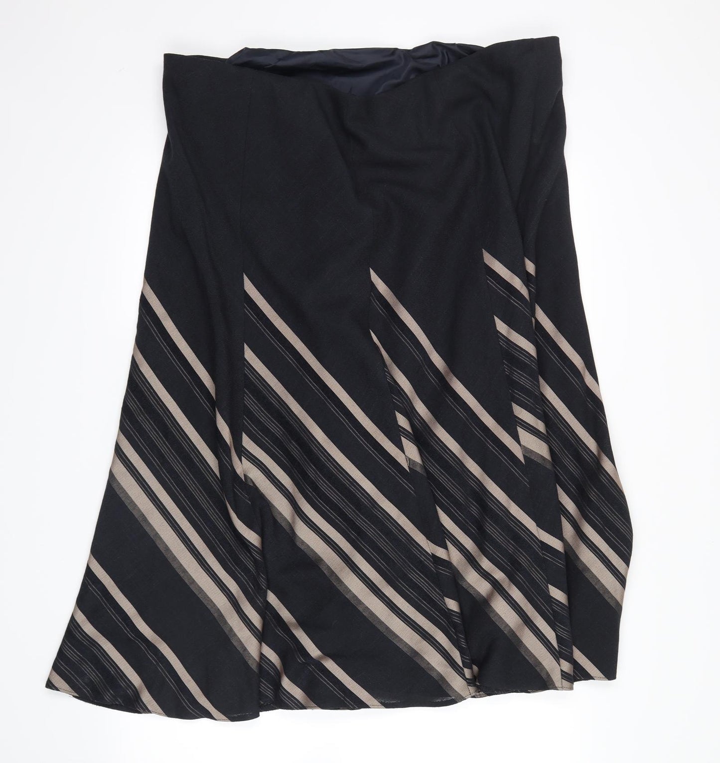 marks and sencer Womens Black Striped  Maxi Skirt Size 22