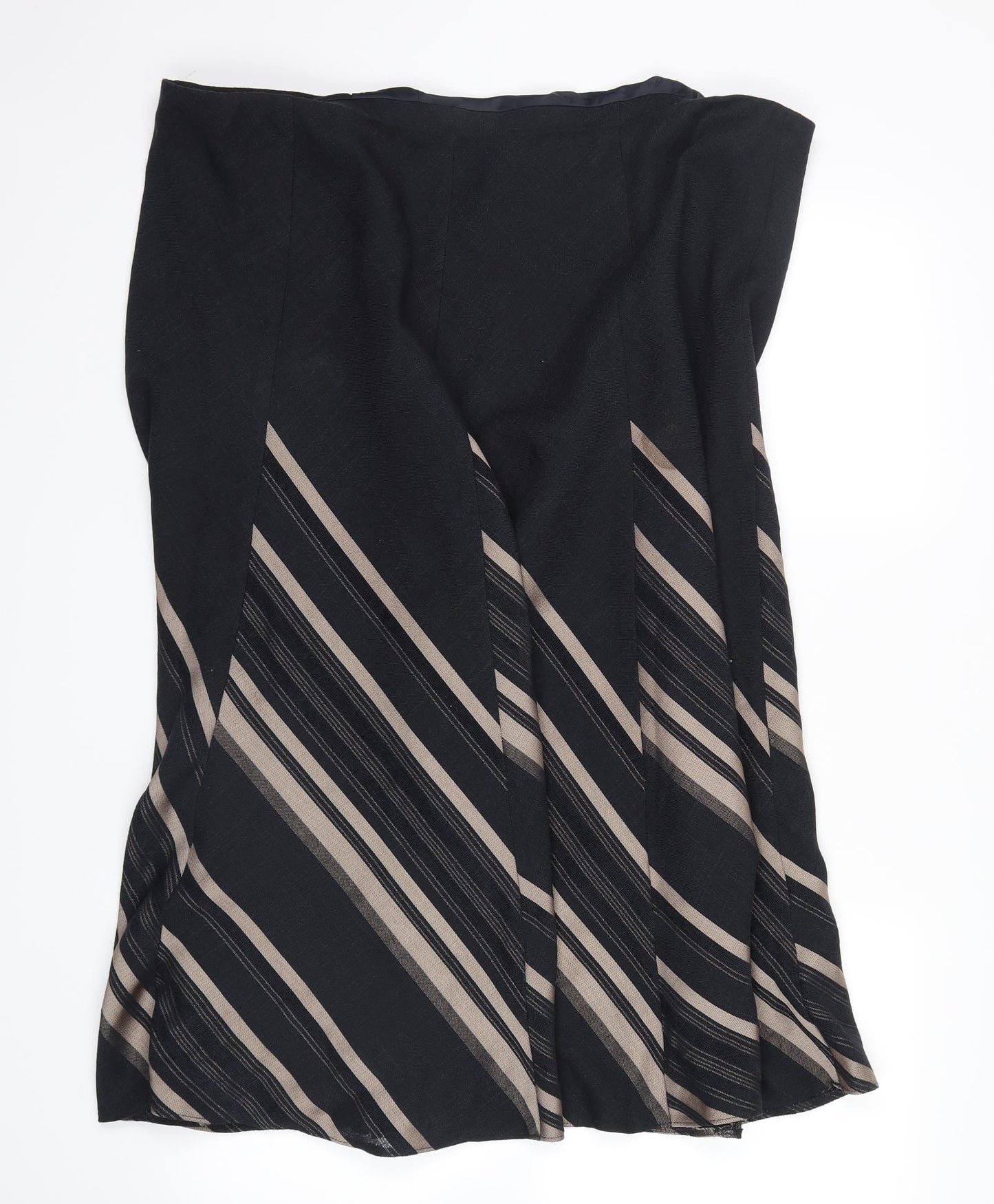 marks and sencer Womens Black Striped  Maxi Skirt Size 22