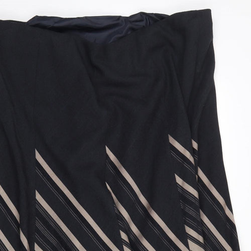 marks and sencer Womens Black Striped  Maxi Skirt Size 22