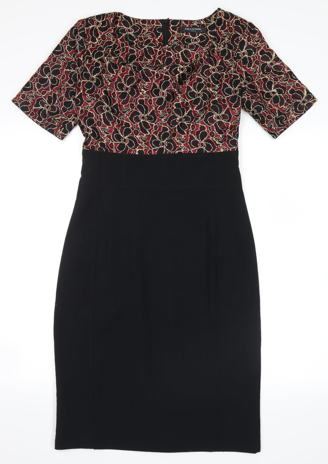 collection london Womens Black Floral  Shirt Dress  Size 8
