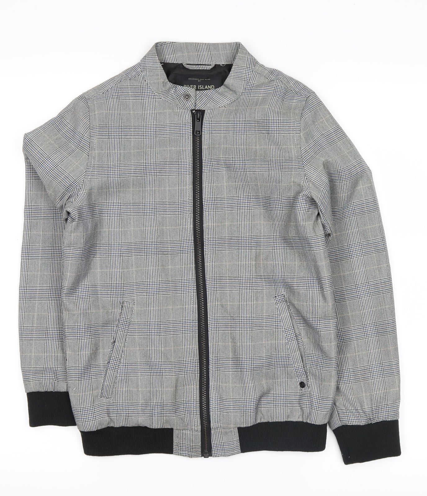 River Island Girls Grey Plaid  Jacket  Size 9-10 Years
