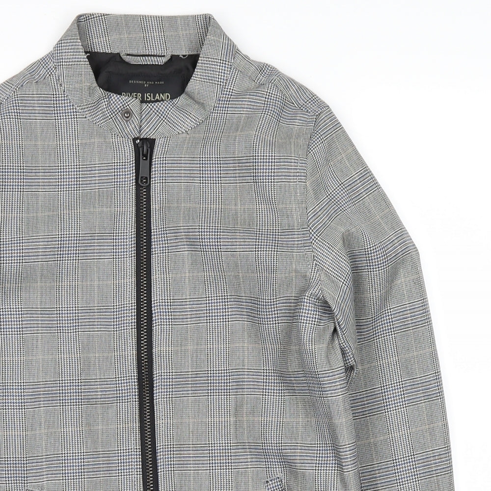 River Island Girls Grey Plaid  Jacket  Size 9-10 Years