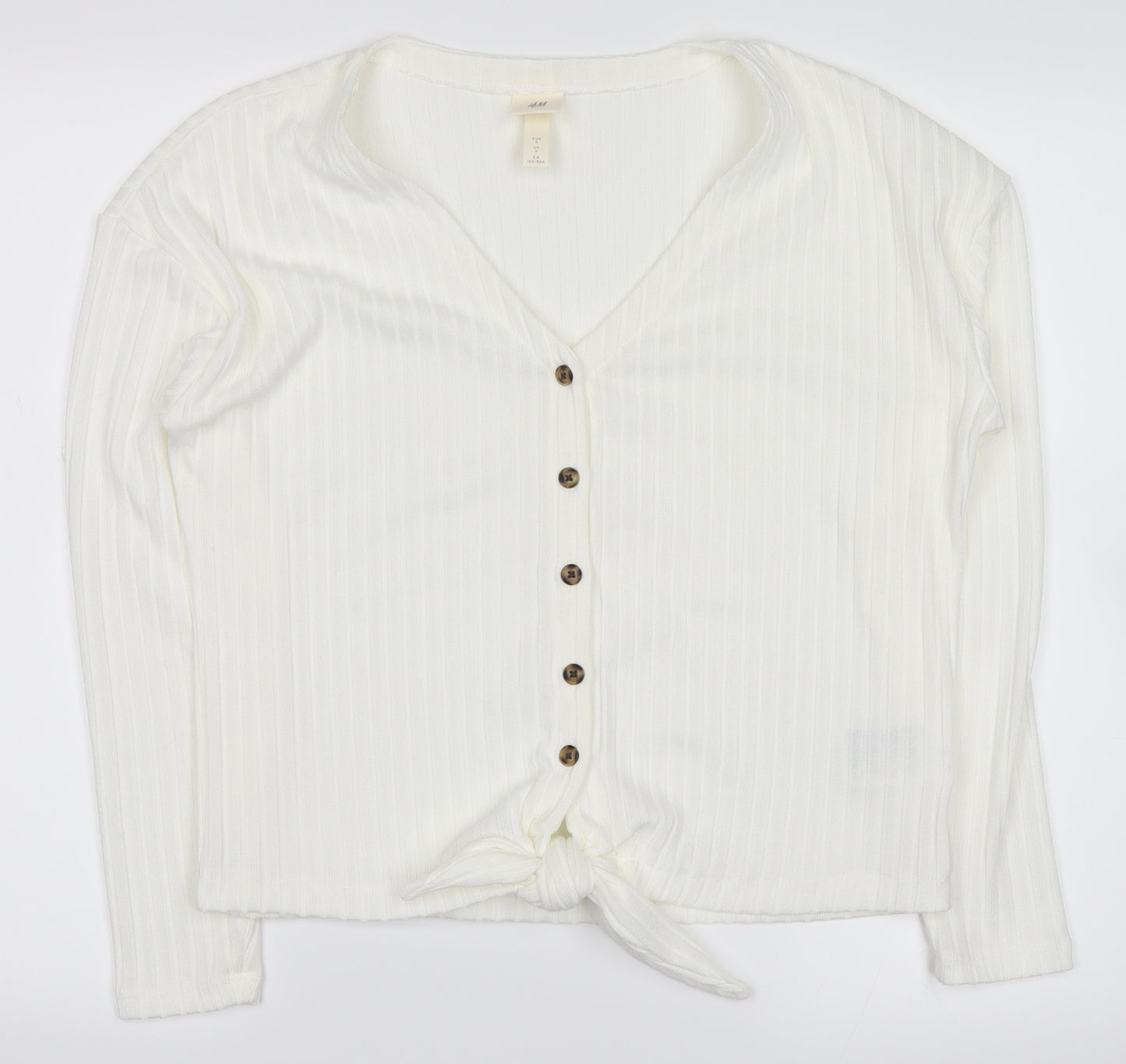 H&M Womens White   Basic Button-Up Size S