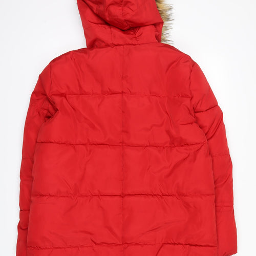 New Look Womens Red   Puffer Jacket Coat Size 14