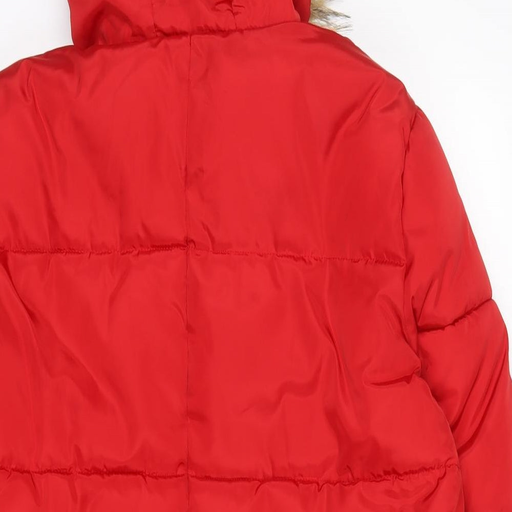 New Look Womens Red   Puffer Jacket Coat Size 14