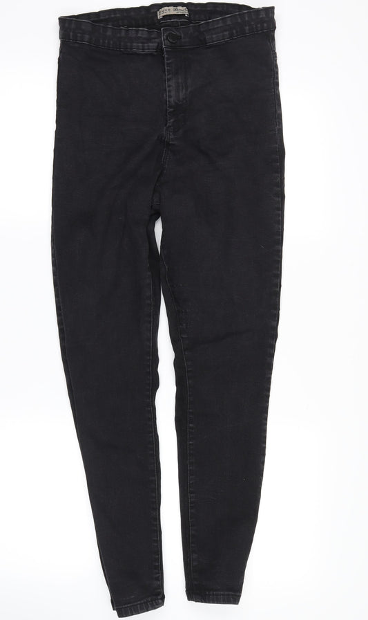 Front view of denim co women’s grey denim skinny jeans, size UK 18