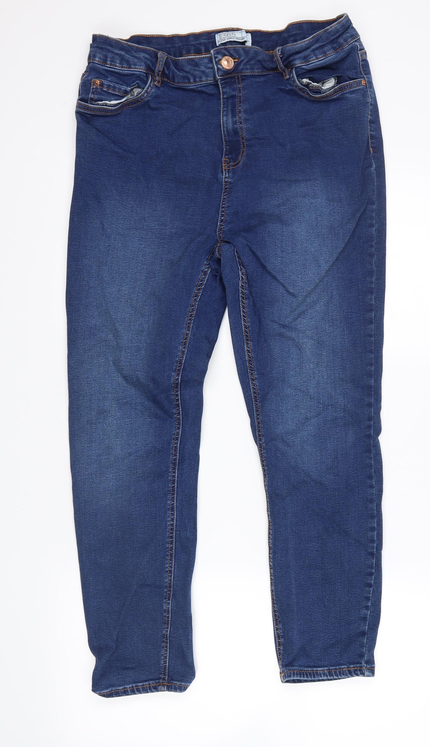 365 Womens Blue  Denim Skinny Jeans Size 16