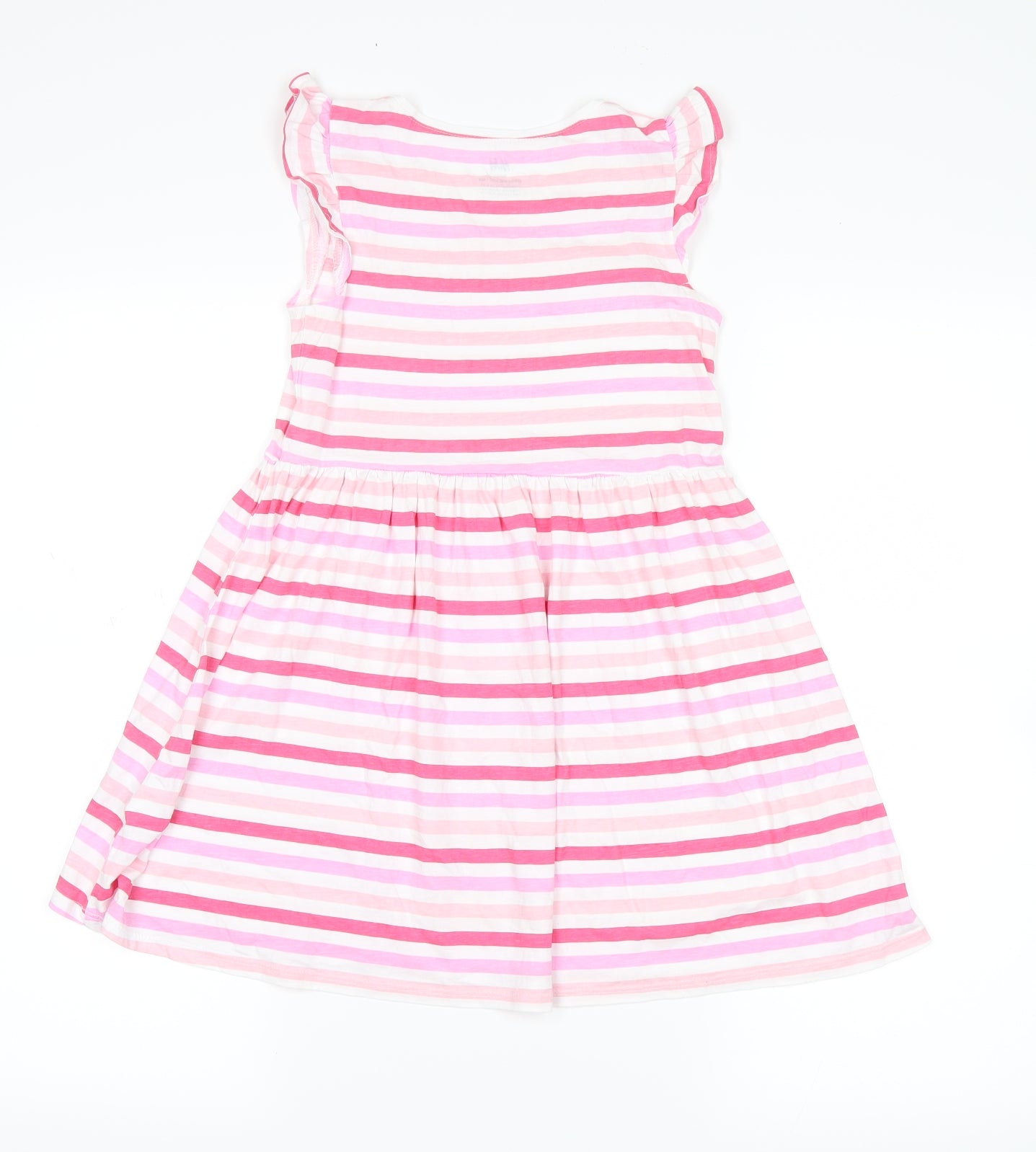 H&M Girls Pink Striped  T-Shirt Dress  Size 7 Years