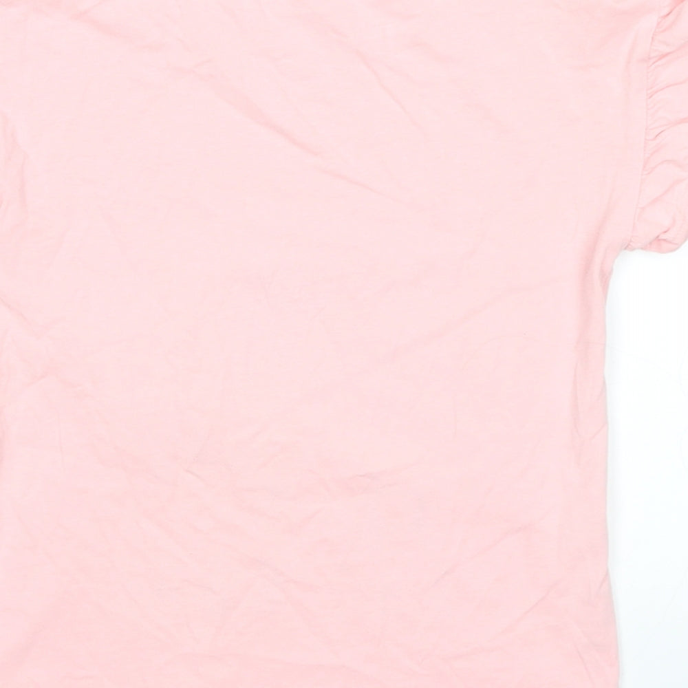 Primark Girls Pink  Microfibre Basic T-Shirt Size 7-8 Years  - unicorns are real