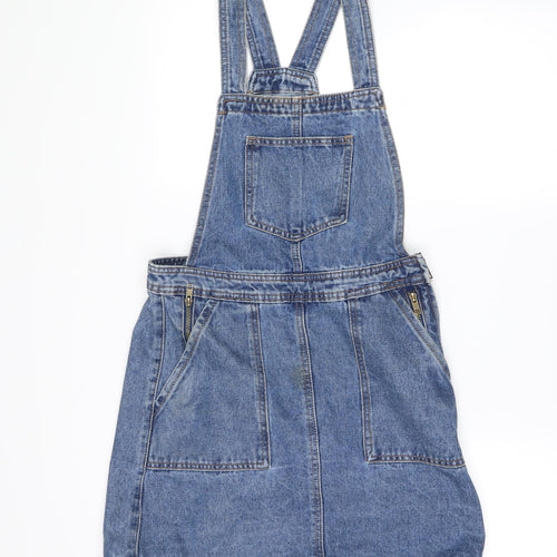 denim co Womens Blue  Denim Pinafore/Dungaree Dress  Size 10